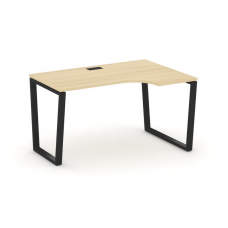 Style Project Стол рабочий эргоном. SN-6T2.SPA-022(R) Акация Лорка/Металл Черный/Заглушка Пластик Че