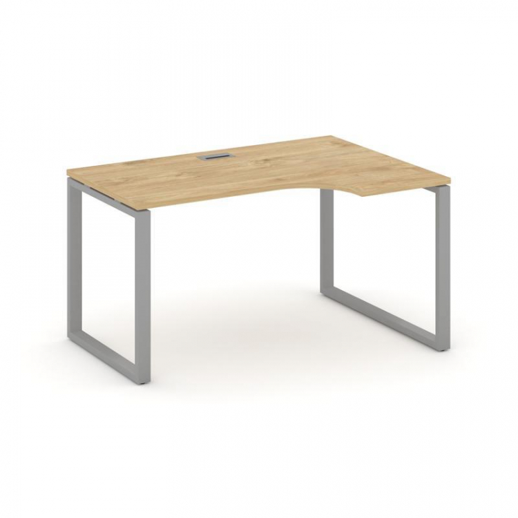 Style Project Стол рабочий эргоном. SN-6O.SPA-002(R) Тиквуд Светлый/Металл Серый 1580*600/980*750