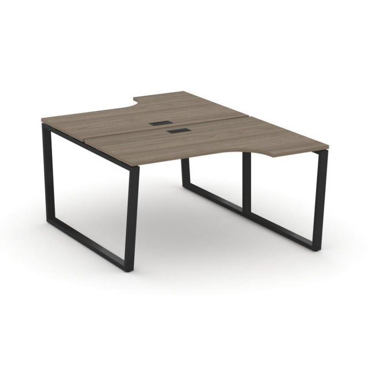 Style Project Рабочая станция эргоном. SN-6T2.DRPA-022 Вяз Благородный/Металл Черный/Заглушка Пласти