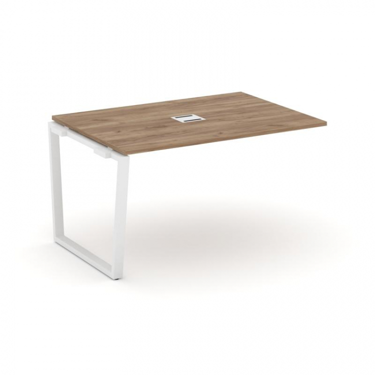 Style Project Проходной наб. элем. перег. стола SN-6T2.NSPRG-001 Дуб Табак/Металл Белый/Заглушка Мет