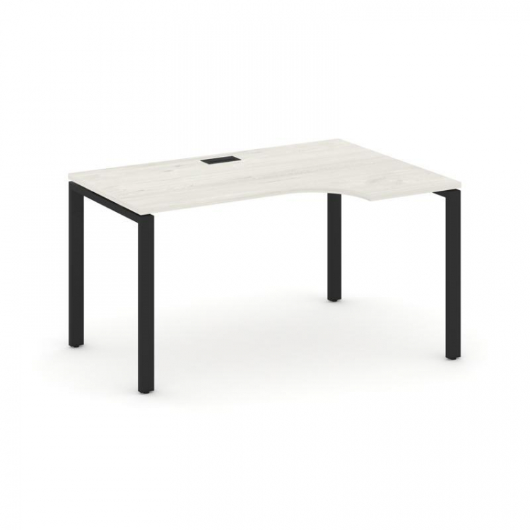 Style Project Стол рабочий эргоном. SN-6P.SPA-002(R) Дуб Наварра/Металл Черный 1580*600/980*750