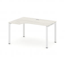 Style Project Стол рабочий эргоном. SN-6P.SPA-012(L) Дуб Наварра/Металл Белый 1580*700/980*750