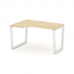 Style Project Стол рабочий эргоном. SN-6T2.SPA-011(L) Акация Лорка/Металл Белый/Заглушка Пластик Бел
