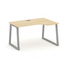Style Project Стол рабочий эргоном. SN-6T1.SPA-012(R) Акация Лорка/Металл Серый/Заглушка Пластик Сер
