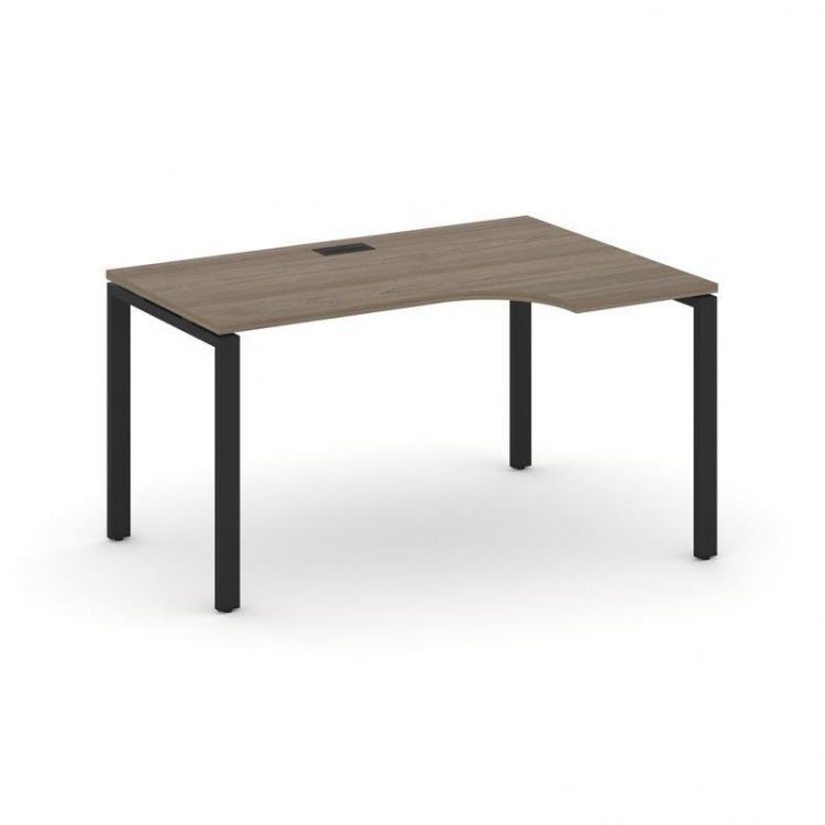 Style Project Стол рабочий эргоном. SN-6P.SPA-022(R) Вяз Благородный/Металл Черный 1580*800/980*750