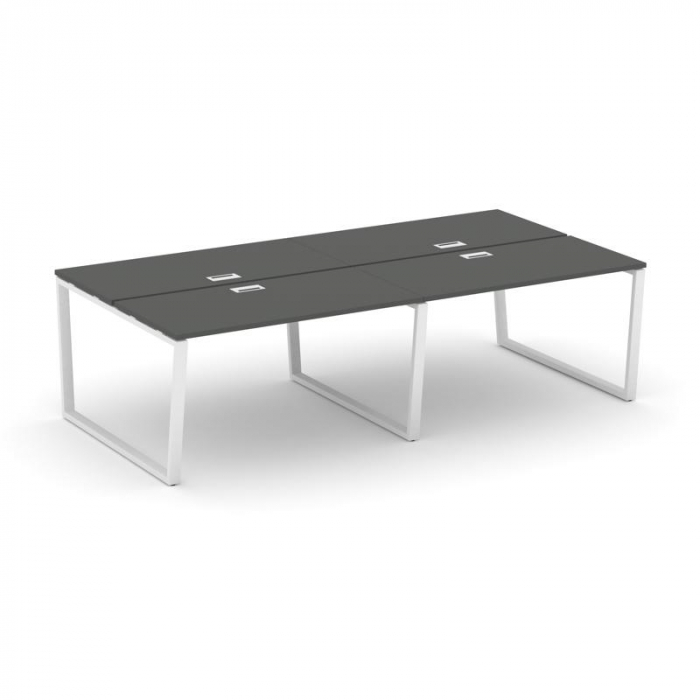 Стайл Проджект Рабочая станция 2-х сторон. SN-6T2.DRS-042 Антрацит/Металл Белый/Заглушка Пластик Бел