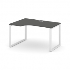Style Project Стол рабочий эргоном. SN-6O.SPA-021(L) Антрацит/Металл Белый 1380*800/980*750