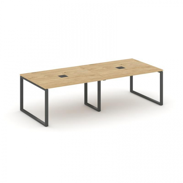 Style Project Стол переговорный SN-6O.SPRG-044 Тиквуд Светлый/Металл Антрацит 3160*1180*750