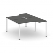 Style Project Рабочая станция эргоном. SN-6P.DRPA-002 Антрацит/Металл Белый 1580*1232/1992*750