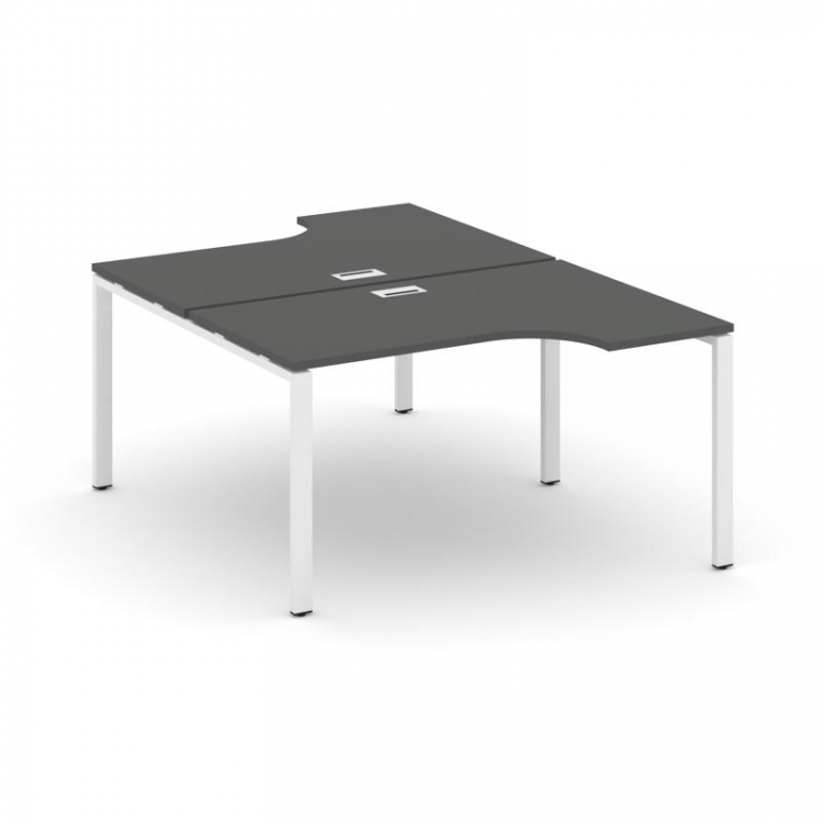Style Project Рабочая станция эргоном. SN-6P.DRPA-002 Антрацит/Металл Белый 1580*1232/1992*750