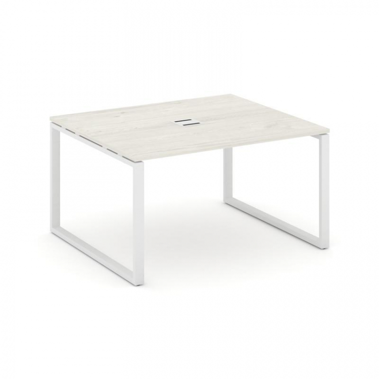 Style Project Стол переговорный SN-6O.SPRG-034 Дуб Наварра/Металл Белый 1580*1180*750