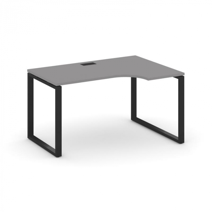 Стайл Проджект Стол рабочий эргономичный SN-6O.SPA-012(R) Серый Пепел/Металл Черный 1580*700/980*750