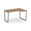 Style Project Стол рабочий эргоном. SN-6T2.SPA-022(R) Дуб Табак/Металл Серый/Заглушка Пластик Серебр