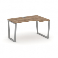 Style Project Стол рабочий эргоном. SN-6T2.SPA-022(R) Дуб Табак/Металл Серый/Заглушка Пластик Серебр