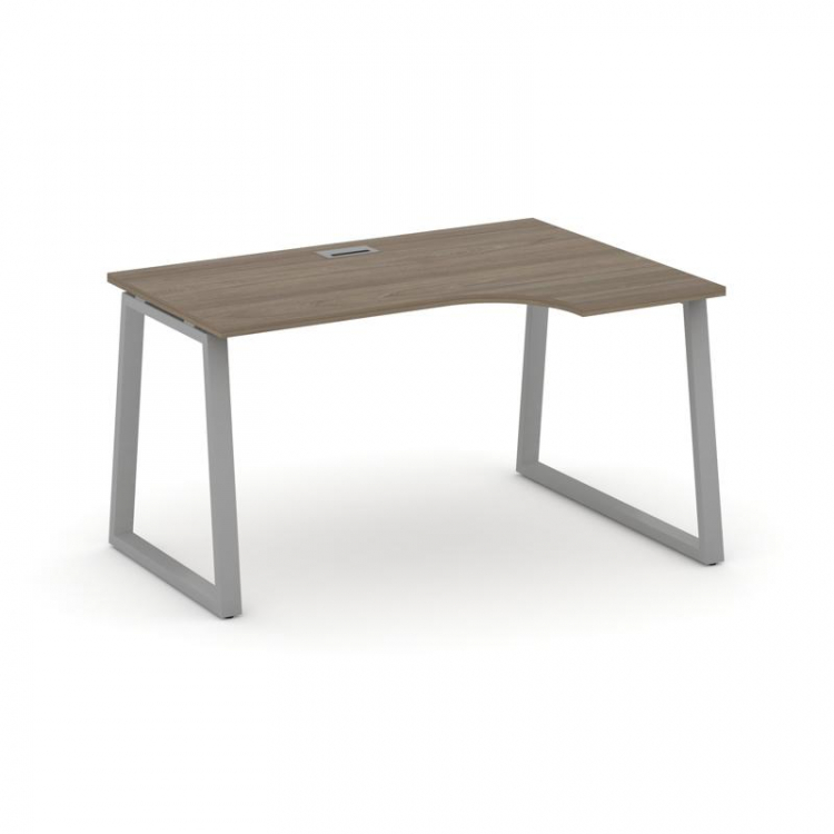 Style Project Стол рабочий эргоном. SN-6T1.SPA-002(R) Вяз Благородный/Металл Серый/Заглушка Пластик