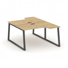 Style Project Рабочая станция эргоном. SN-6T1.DRPA-001 Тиквуд Светлый/Металл Антрацит/Заглушка Пласт