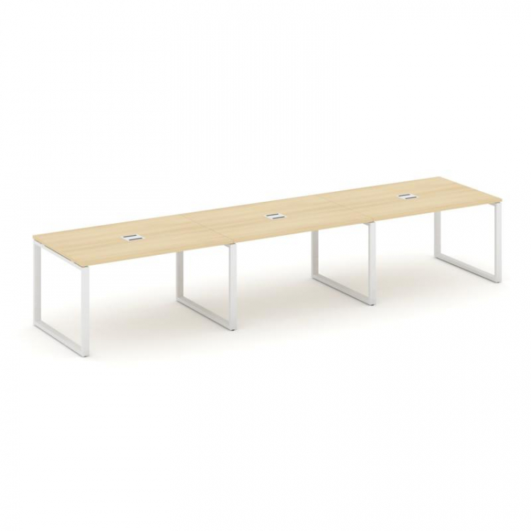 Style Project Стол переговорный SN-6O.SPRG-022 Акация Лорка/Металл Белый 3540*980*750