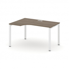 Style Project Стол рабочий эргоном. SN-6P.SPA-001(L) Вяз Благородный/Металл Белый 1380*600/980*750