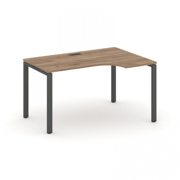 Style Project Стол рабочий эргоном. SN-6P.SPA-001(R) Дуб Табак/Металл Антрацит 1380*600/980*750