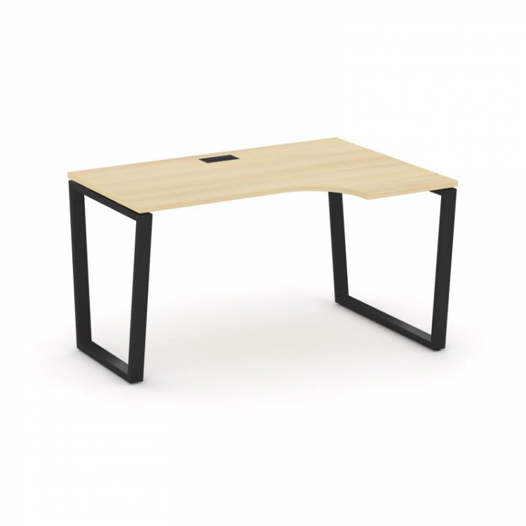 Style Project Стол рабочий эргоном. SN-6T2.SPA-002(R) Акация Лорка/Металл Черный/Заглушка Пластик Че