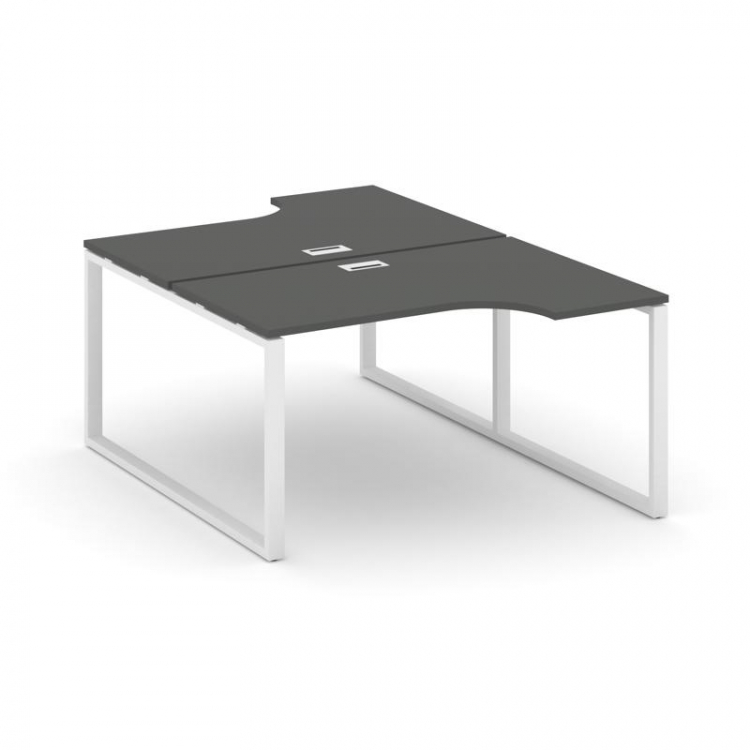 Style Project Рабочая станция эргоном. SN-6O.DRPA-012 Антрацит/Металл Белый 1580*1432/1992*750