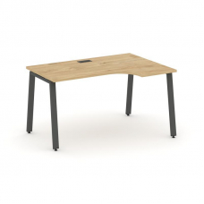 Style Project Стол рабочий эргоном. SN-6A.SPA-001(R) Тиквуд Светлый/Металл Антрацит 1380*600/980*750