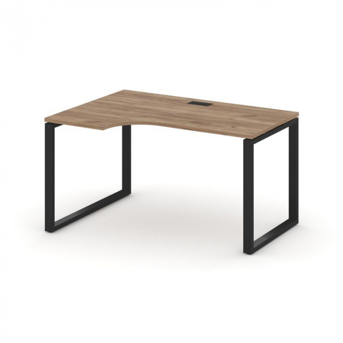 Стайл Проджект Стол рабочий эргоном. SN-6O.SPA-012(L) Дуб Табак/Металл Черный 1580*700/980*750