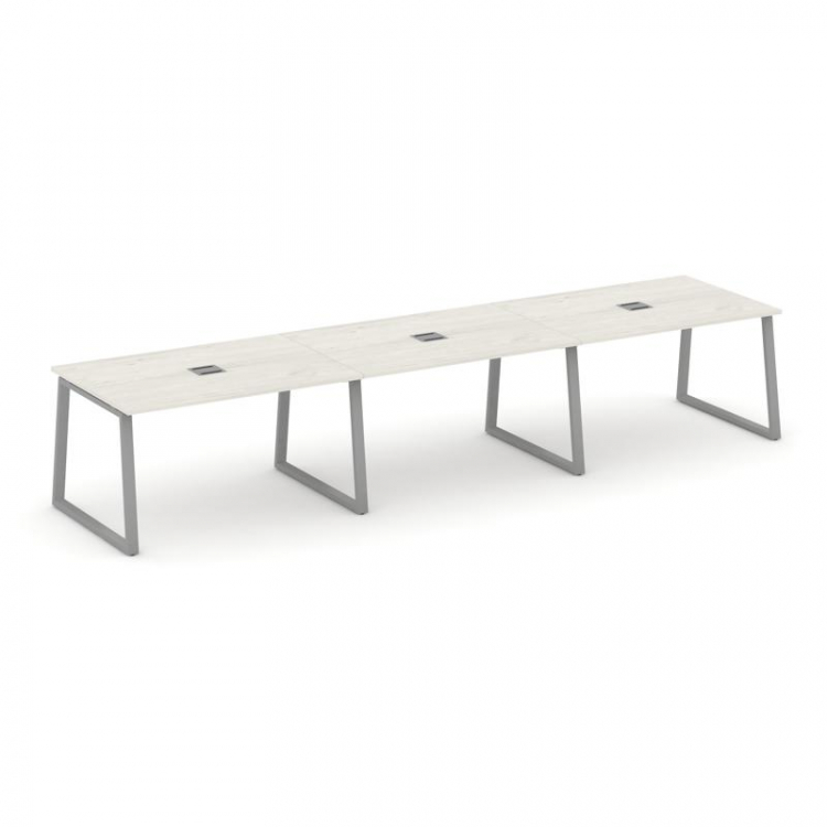 Style Project Стол переговорный SN-6T1.SPRG-021 Дуб Наварра/Металл Серый/Заглушка Металл Серый 2940*