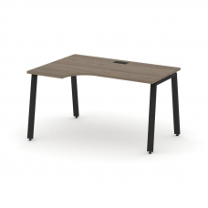 Style Project Стол рабочий эргоном. SN-6A.SPA-012(L) Вяз Благородный/Металл Черный 1580*700/980*750