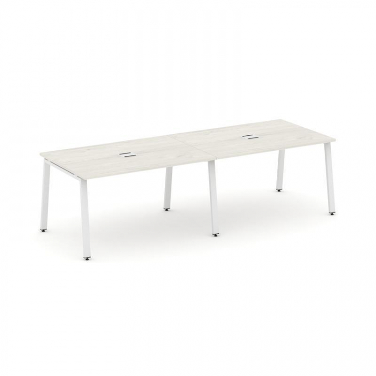 Style Project Стол переговорный SN-6A.SPRG-012 Дуб Наварра/Металл Белый 2360*980*750