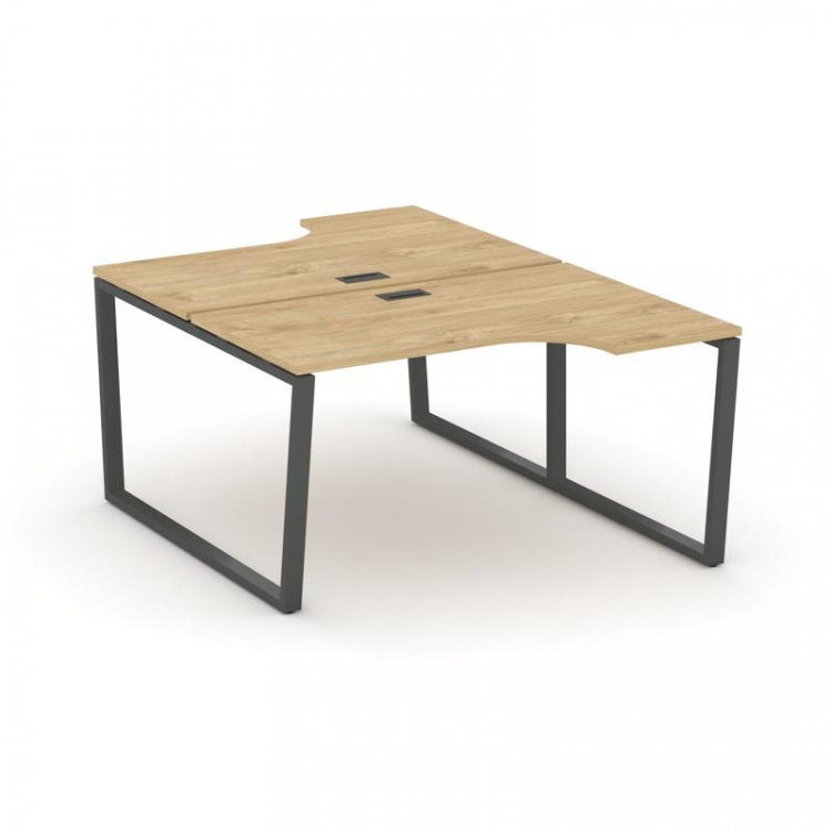 Style Project Рабочая станция эргоном. SN-6T2.DRPA-001 Тиквуд Светлый/Металл Антрацит/Заглушка Пласт