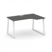 Style Project Стол рабочий эргоном. SN-6T1.SPA-002(R) Антрацит/Металл Белый/Заглушка Пластик Белый 1