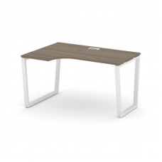 Style Project Стол рабочий эргоном. SN-6T2.SPA-011(L) Вяз Благородный/Металл Белый/Заглушка Пластик