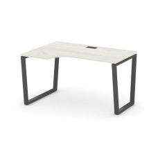 Style Project Стол рабочий эргоном. SN-6T2.SPA-001(L) Дуб Наварра/Металл Антрацит/Черный Пластик 138