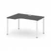 Style Project Стол рабочий эргоном. SN-6P.SPA-002(L) Антрацит/Металл Белый 1580*600/980*750
