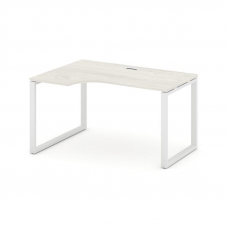 Style Project Стол рабочий эргоном. SN-6O.SPA-002(L) Дуб Наварра/Металл Белый 1580*600/980*750