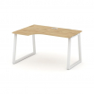 Style Project Стол рабочий эргоном. SN-6T1.SPA-012(L) Тиквуд Светлый/Металл Белый/Заглушка Пластик Б