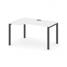 Style Project Стол рабочий эргоном. SN-6P.SPA-001(L) Белый/Металл Антрацит 1380*600/980*750