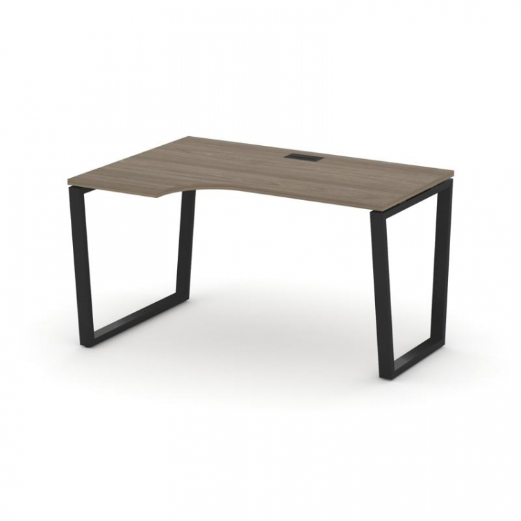 Style Project Стол рабочий эргоном. SN-6T2.SPA-021(L) Вяз Благородный/Металл Черный/Заглушка Пластик