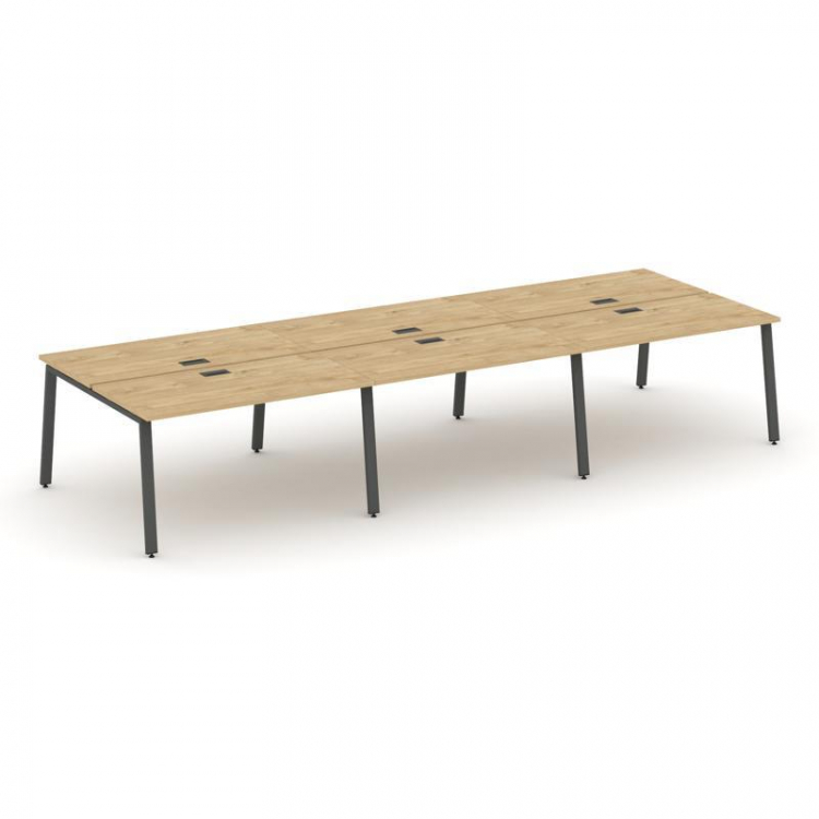 Style Project Рабочая станция 2-х сторон. SN-6A.DRS-084 Тиквуд Светлый/Металл Антрацит 4740*1632*750