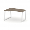 Style Project Стол рабочий эргоном. SN-6T1.SPA-002(L) Вяз Благородный/Металл Белый/Заглушка Пластик