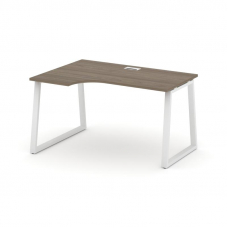 Style Project Стол рабочий эргоном. SN-6T1.SPA-002(L) Вяз Благородный/Металл Белый/Заглушка Пластик