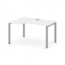 Style Project Стол рабочий эргоном. SN-6P.SPA-002(L) Белый/Металл Серый 1580*600/980*750