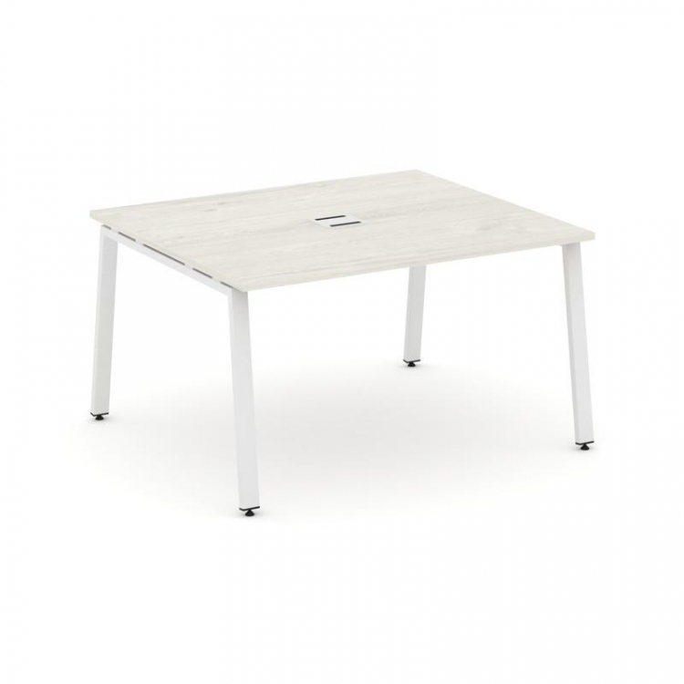 Style Project Стол переговорный SN-6A.SPRG-033 Дуб Наварра/Металл Белый 1380*1180*750