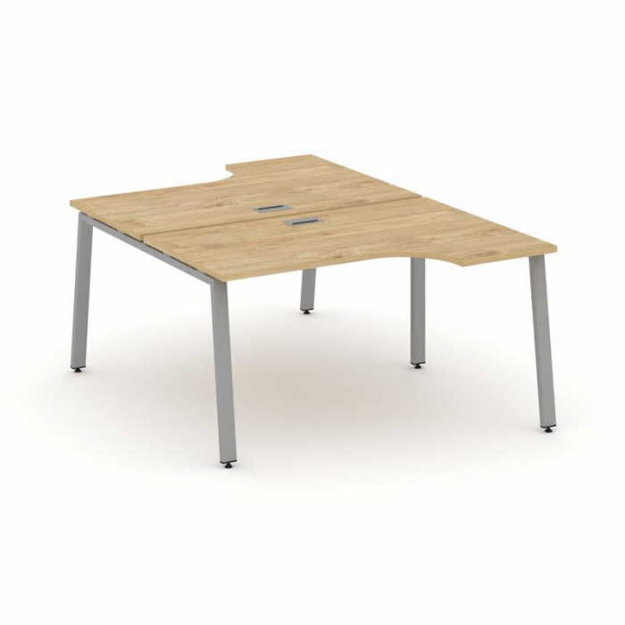 Style Project Рабочая станция эргоном. SN-6A.DRPA-002 Тиквуд Светлый/Металл Серый 1580*600/2000*750