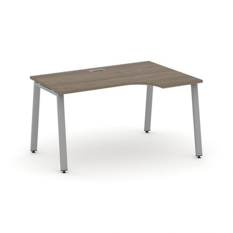 Style Project Стол рабочий эргоном. SN-6A.SPA-022(R) Вяз Благородный/Металл Серый 1580*800/980*750