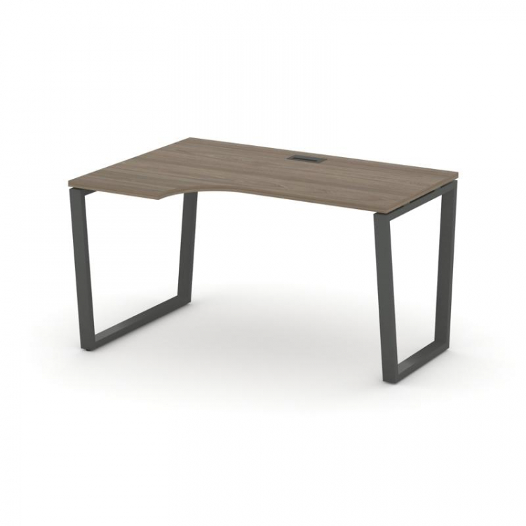 Style Project Стол рабочий эргоном. SN-6T2.SPA-021(L) Вяз Благородный/Металл Антрацит/Черный Пластик