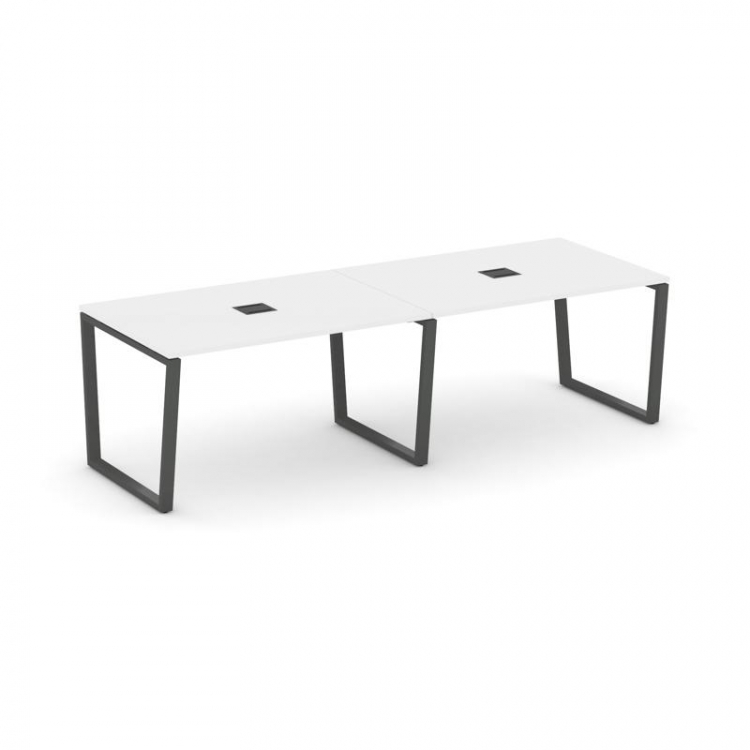 Style Project Стол переговорный SN-6T2.SPRG-012 Белый/Металл Антрацит/Заглушка Металл Антрацит 2360*