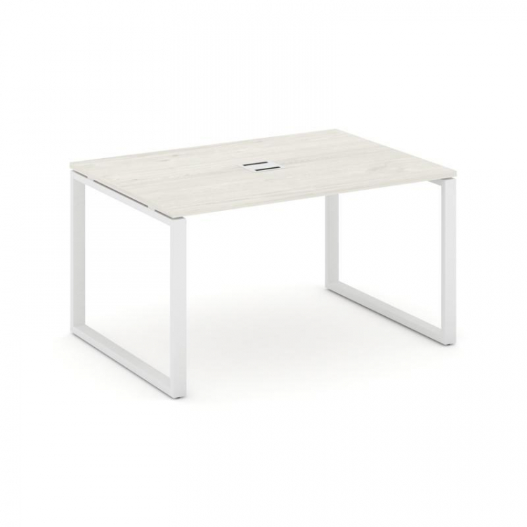 Style Project Стол переговорный SN-6O.SPRG-002 Дуб Наварра/Металл Белый 1180*980*750