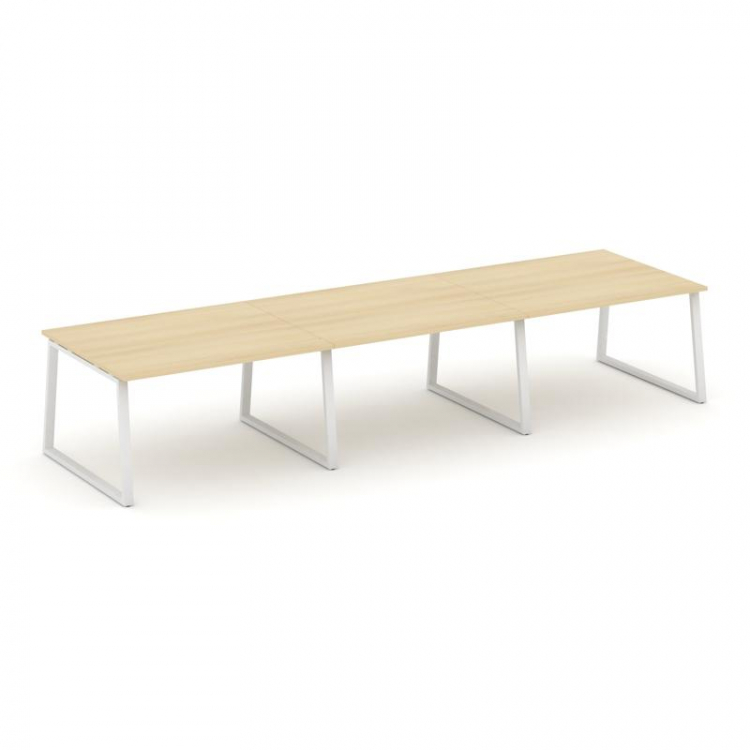 Style Project Стол переговорный SN-6T1.SPRG-054.3 Акация Лорка/Металл Белый 4740*1180*750
